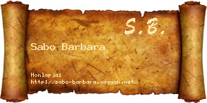 Sabo Barbara névjegykártya