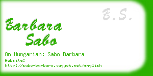 barbara sabo business card